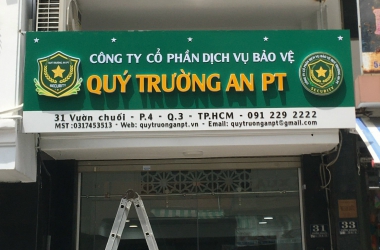 LÀM BẢNG HIỆU CHO CÔNG TY BẢO VỆ CHẤT LƯỢNG NHẤT